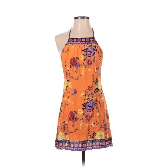 Urban Outfitters Ecote’ Gigi Orange Floral Print Dress‎ Womens Size S Mini - Picture 3 of 10